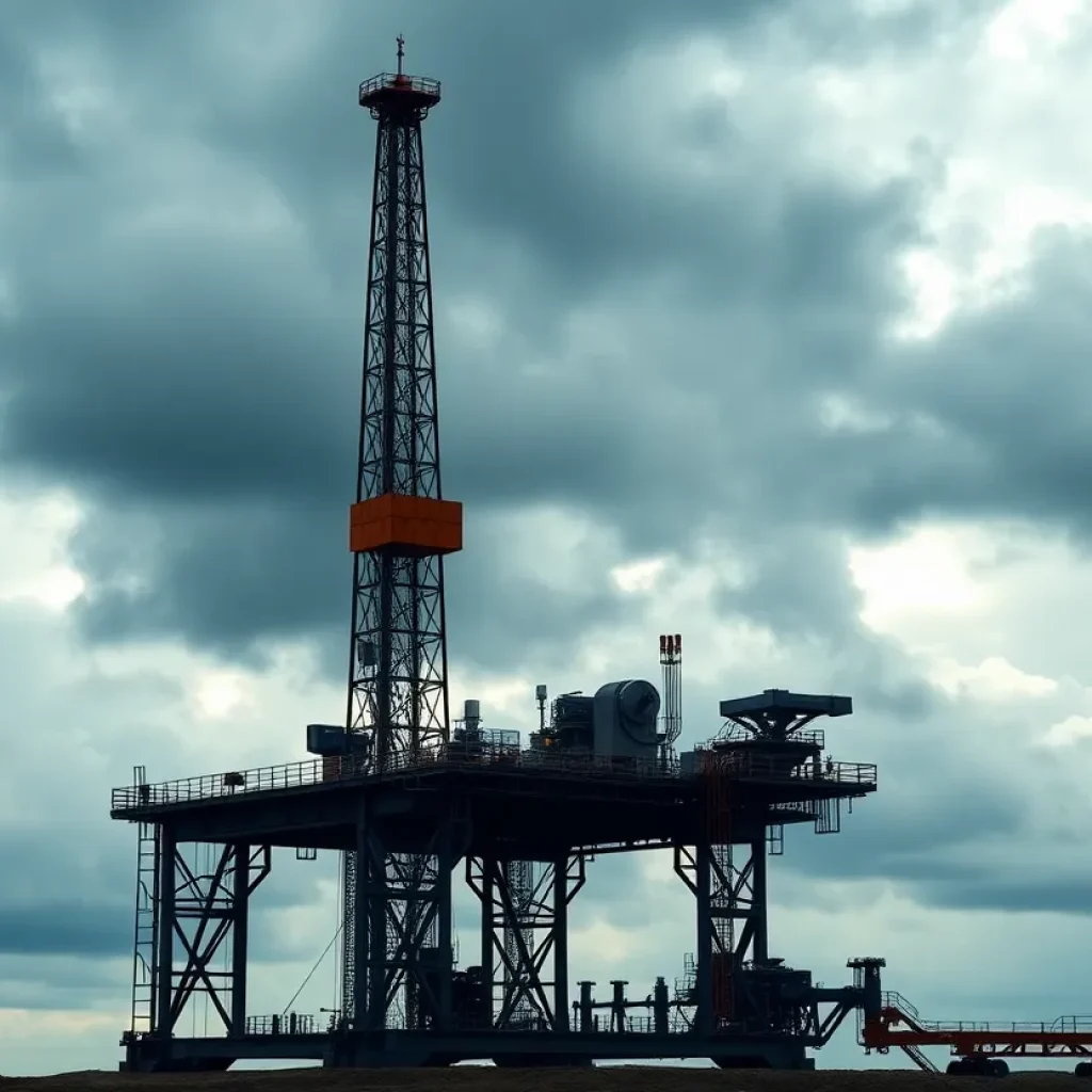 Oil rig in Houston symbolizing job cuts in the oil industry