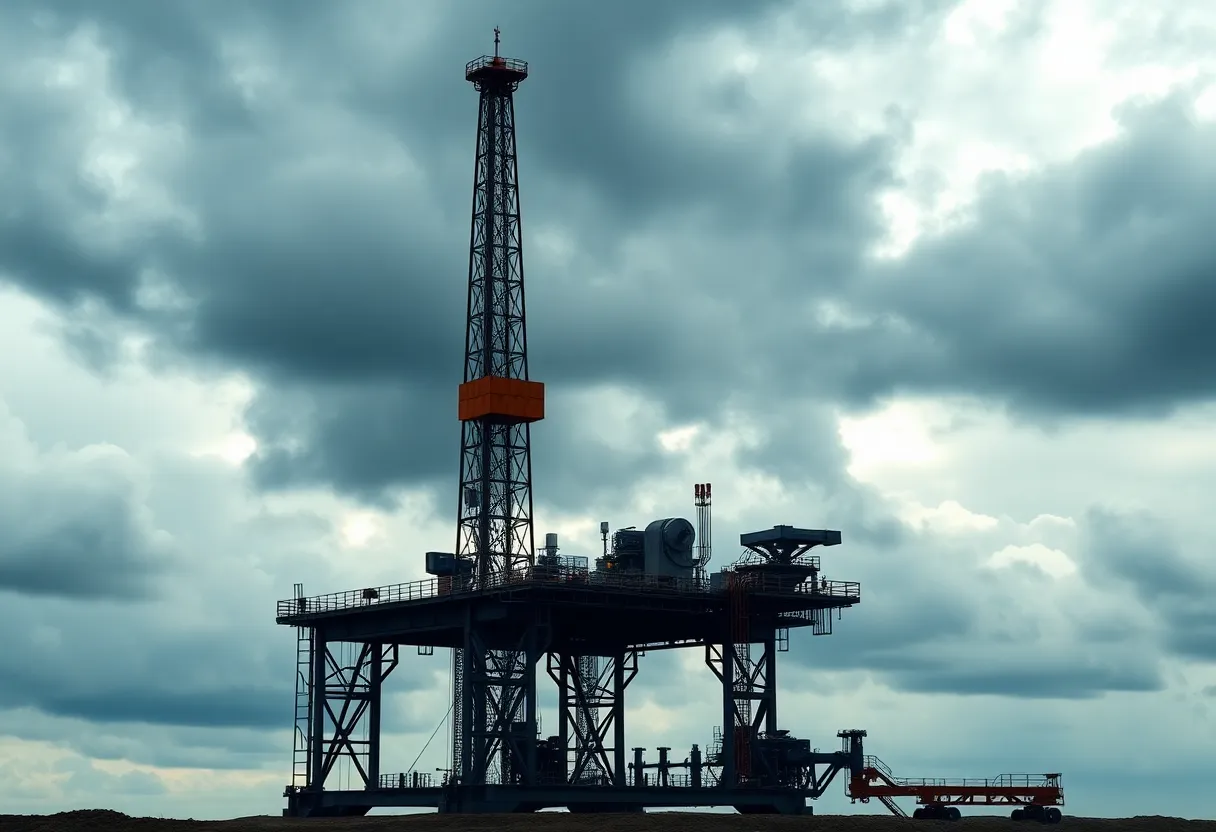Oil rig in Houston symbolizing job cuts in the oil industry