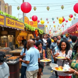 Scene from Black Restaurant Week showcasing food and patrons