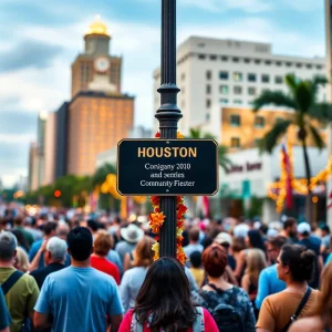 Community gathering in Houston celebrating a street renaming