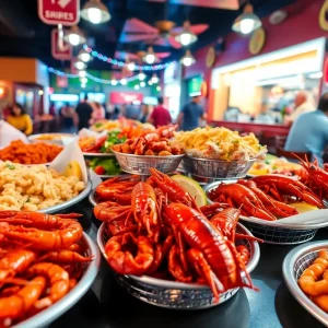 Assorted crawfish dishes served at a local Houston restaurant