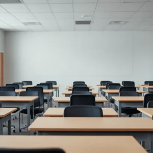 Empty office space indicating cuts at the Department of Education