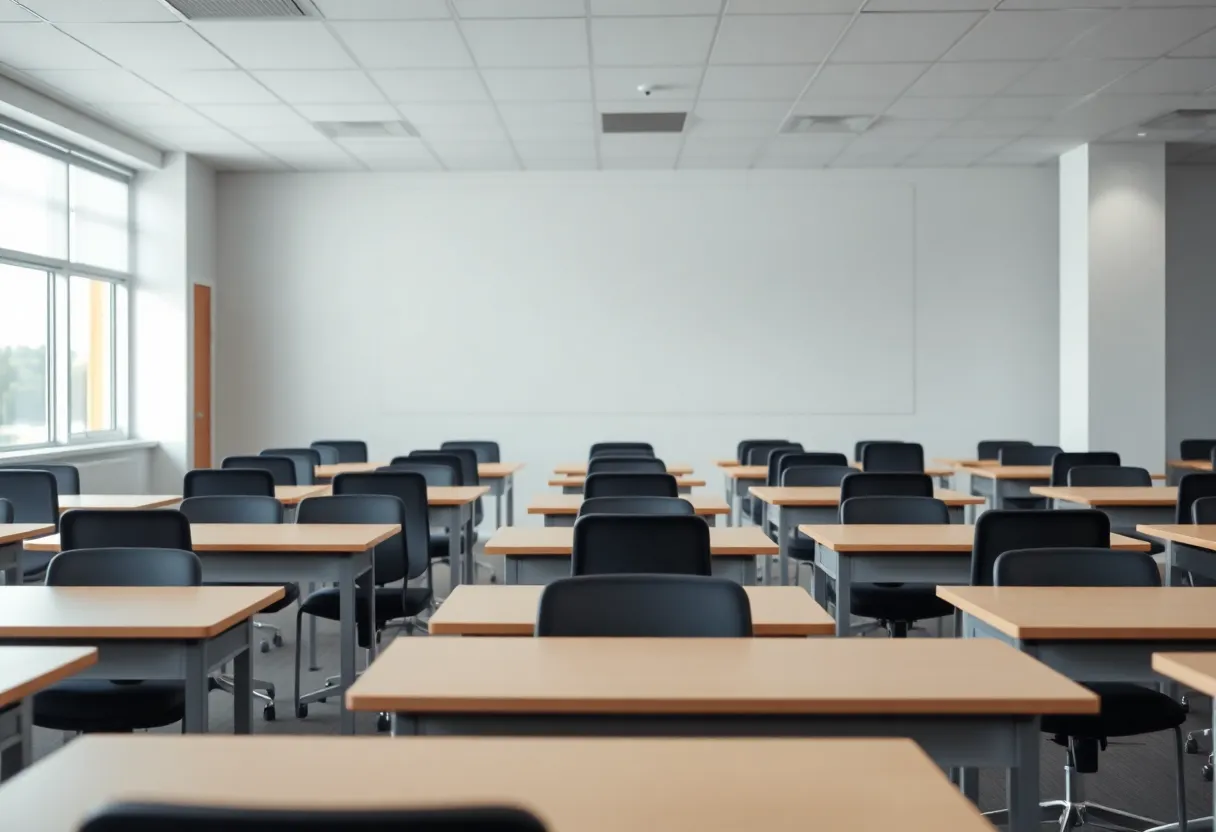 Empty office space indicating cuts at the Department of Education