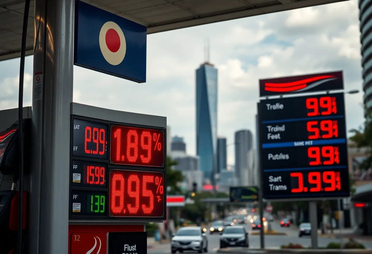 Gas station in Houston with reduced prices