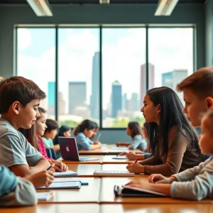 Students in a Houston classroom demonstrating engagement and learning.