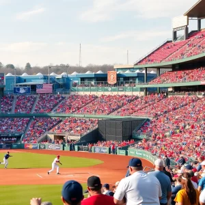 Fans cheering during Houston Astros Grapefruit League game