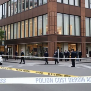 Police investigation at an office building in Houston