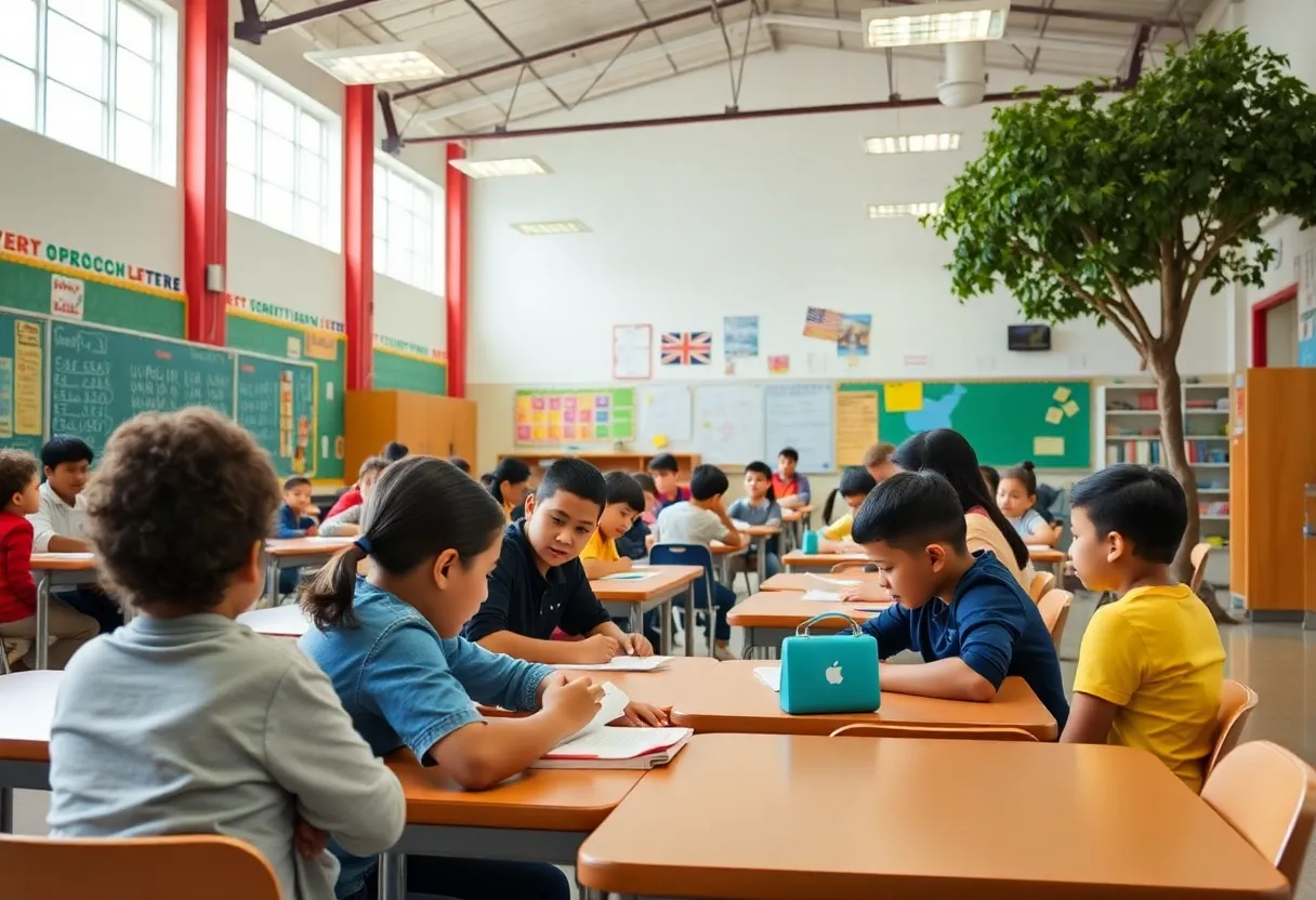 Students engaged in classroom activities at Houston ISD