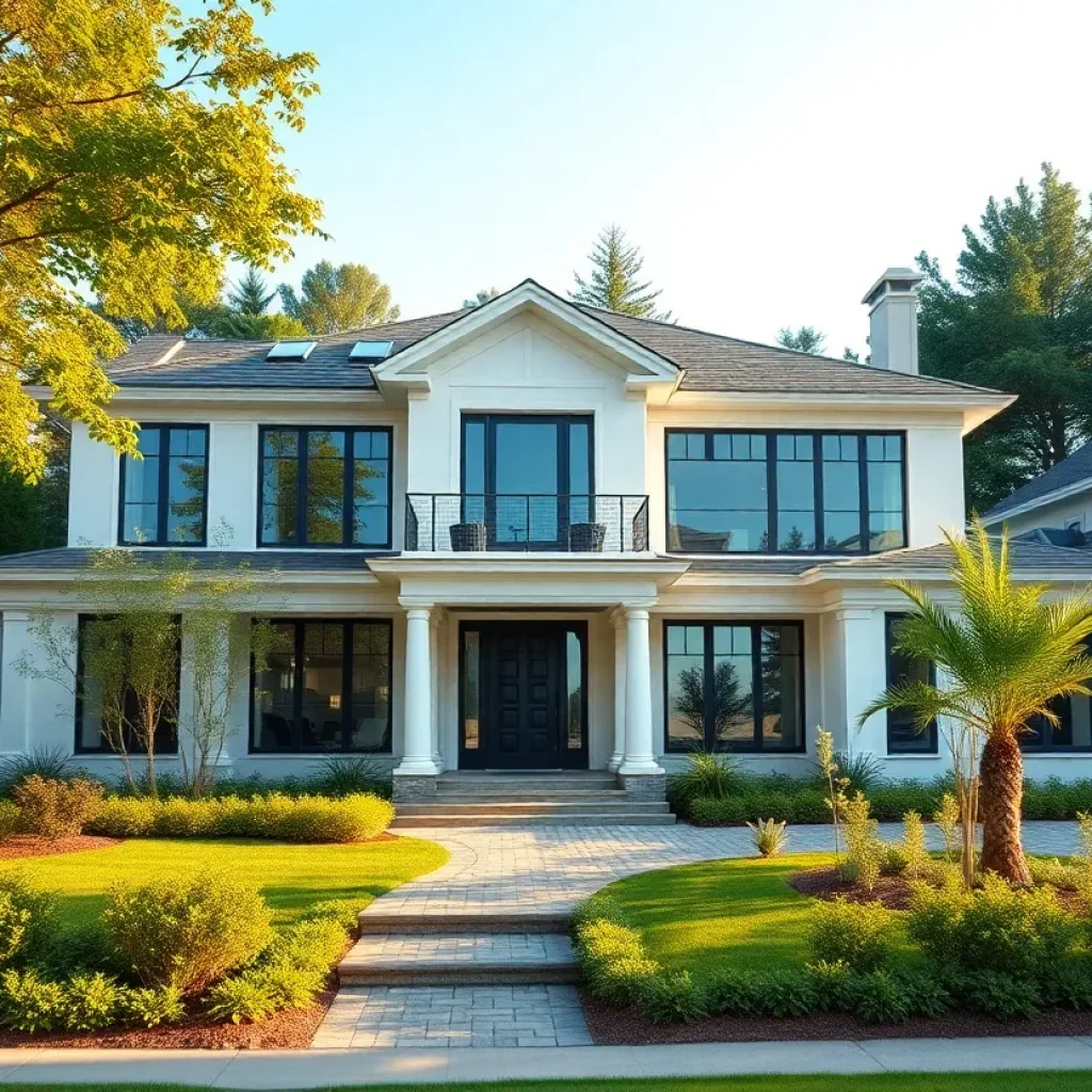 Stunning luxury home in Houston with elegant design and lush landscaping.
