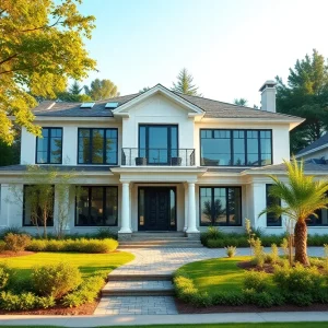 Stunning luxury home in Houston with elegant design and lush landscaping.