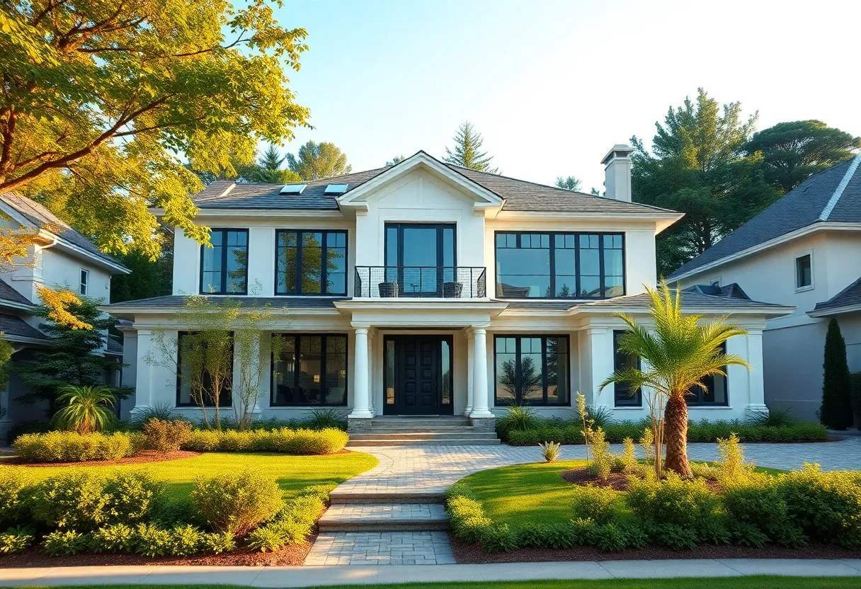 Stunning luxury home in Houston with elegant design and lush landscaping.
