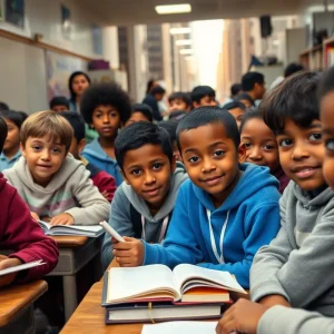 Students in a Houston classroom highlighting educational challenges