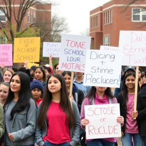 Students protesting in Houston about immigration policies