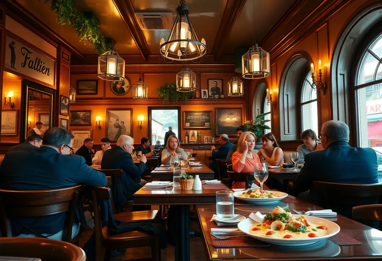 Guests enjoying Italian dining in a restaurant setting