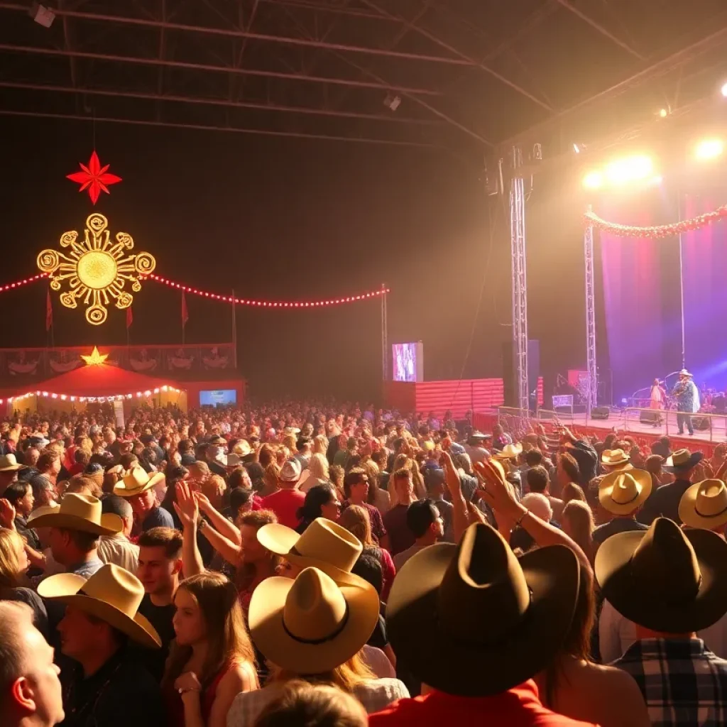 A packed crowd enjoying Parker McCollum's performance at RodeoHouston 2025