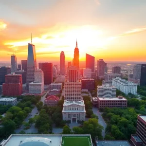 Texas City Skyline at Sunset