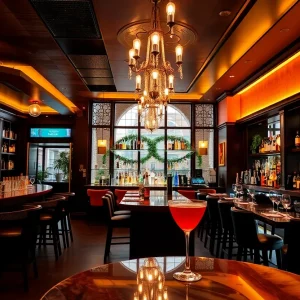 Interior of The Kid cocktail bar with stylish decor