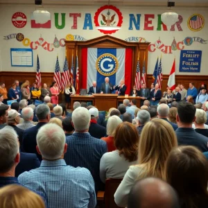 Audience engaged in a political forum discussion