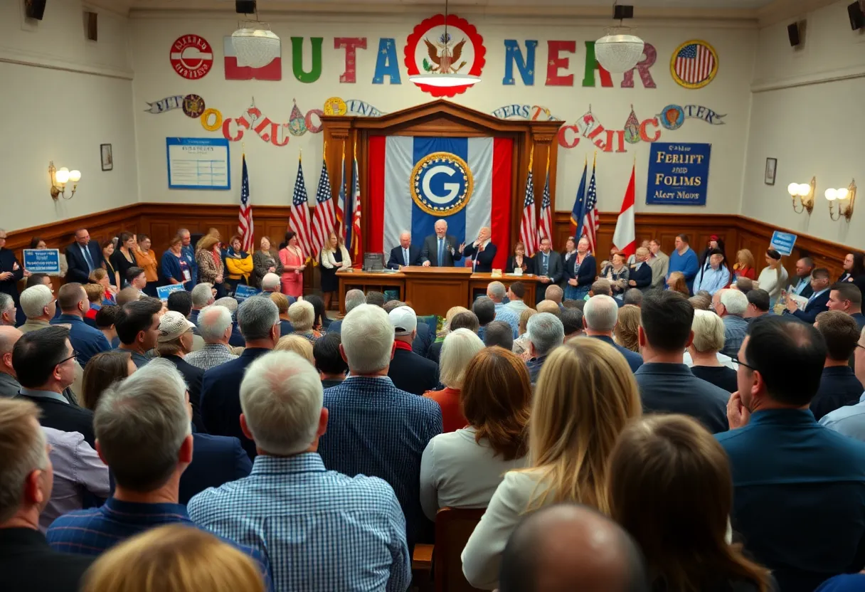 Audience engaged in a political forum discussion