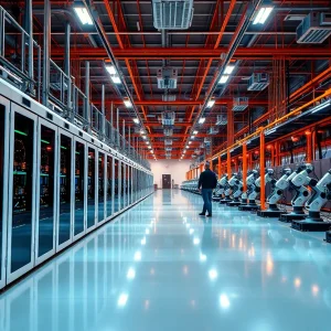 Futuristic AI Manufacturing Facility