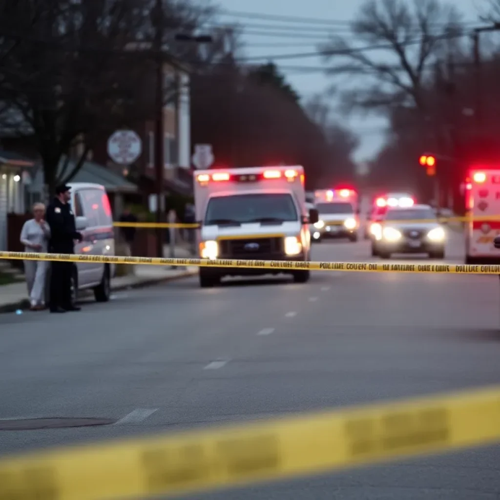 Block party scene with police presence after tragedy