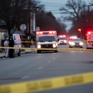 Block party scene with police presence after tragedy