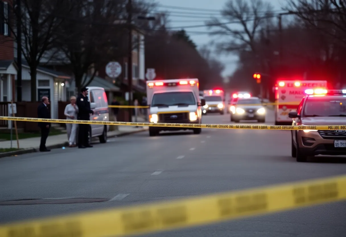 Block party scene with police presence after tragedy