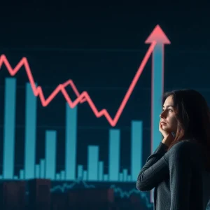 Graph depicting dropping consumer sentiment and economic decline