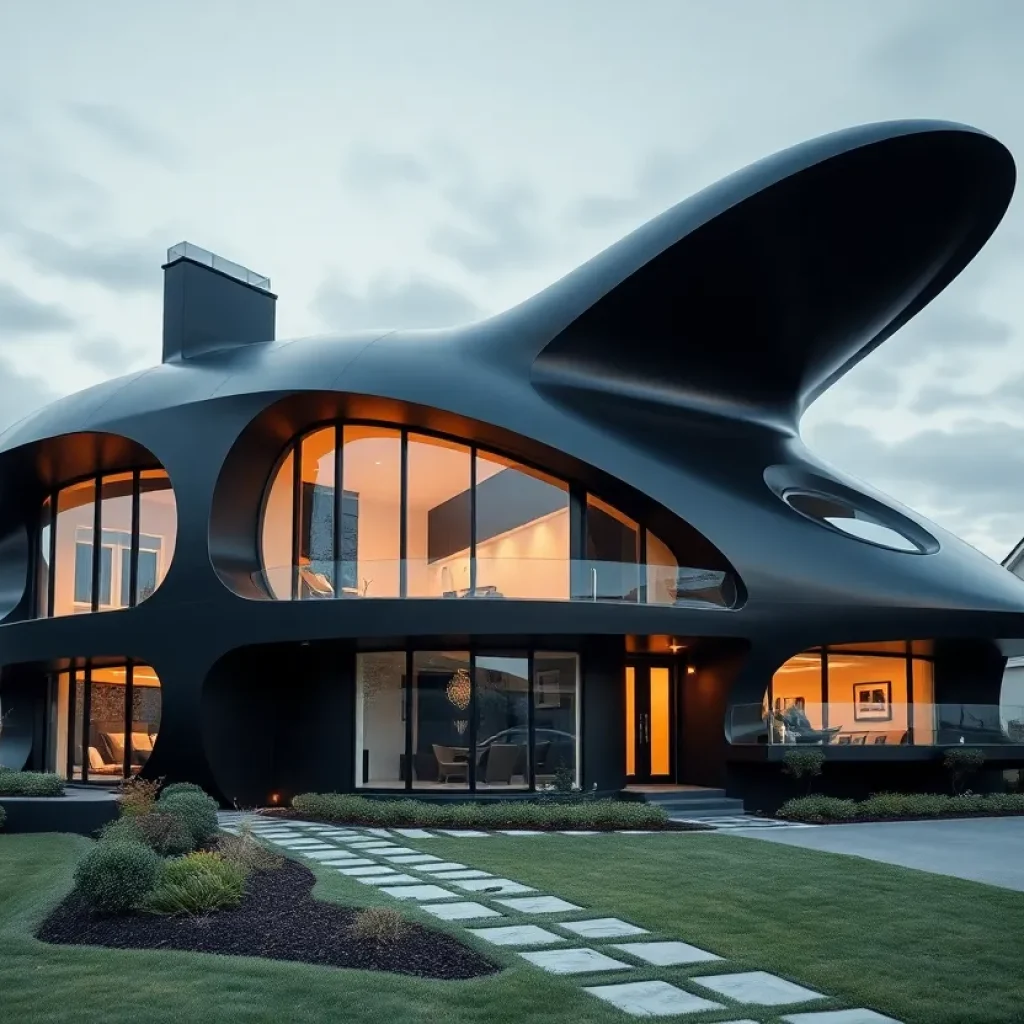 Exterior view of the iconic Darth Vader House in Houston