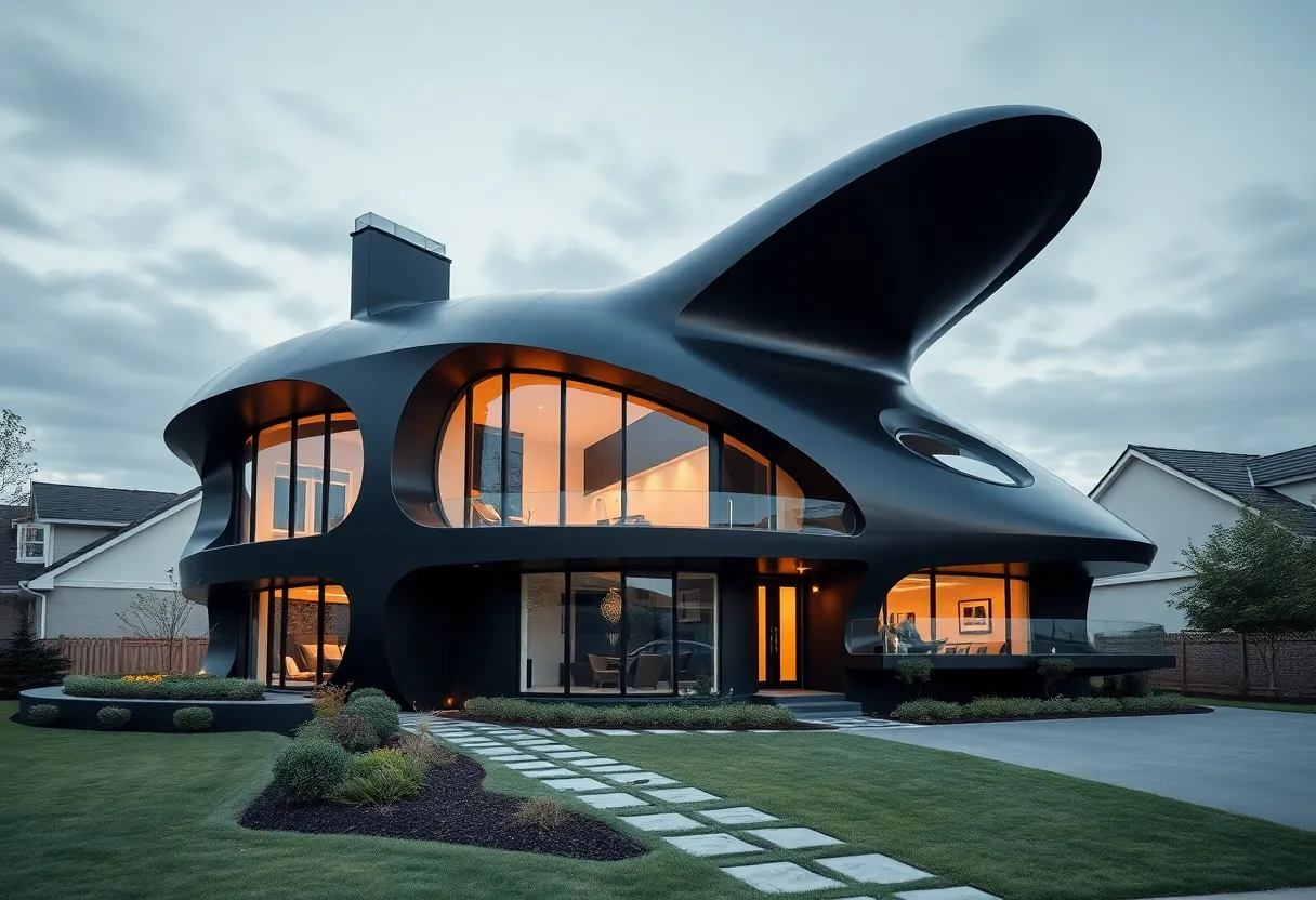 Exterior view of the iconic Darth Vader House in Houston