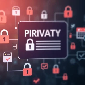 Abstract representation of digital privacy and user agreements.