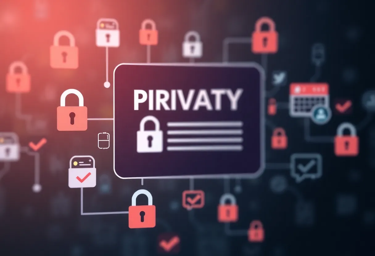 Abstract representation of digital privacy and user agreements.