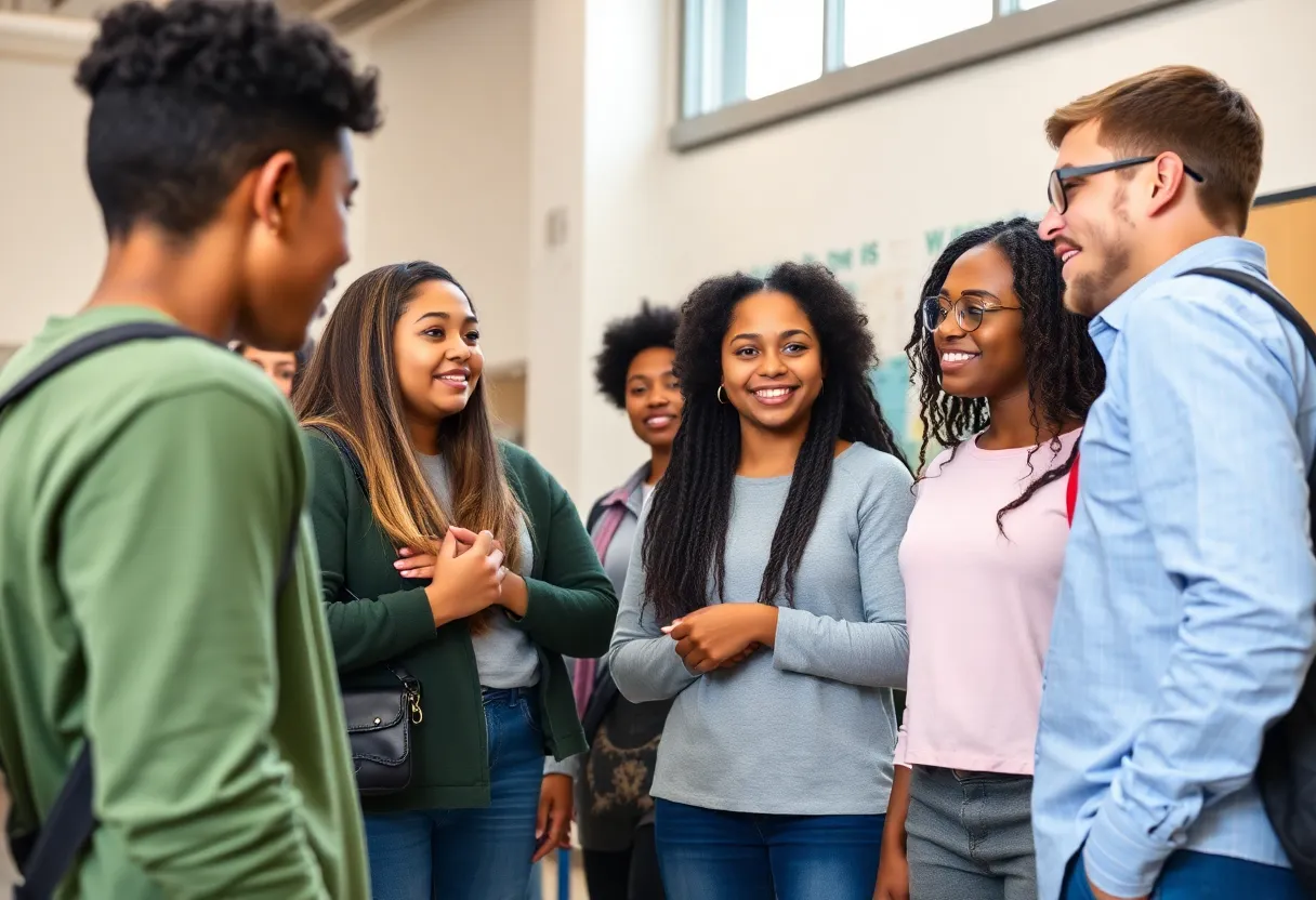 Students and community members advocating for safety and inclusivity in schools.