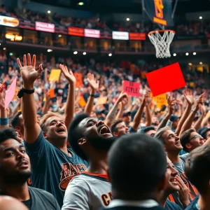 Excited crowd at the NCAA Championship game