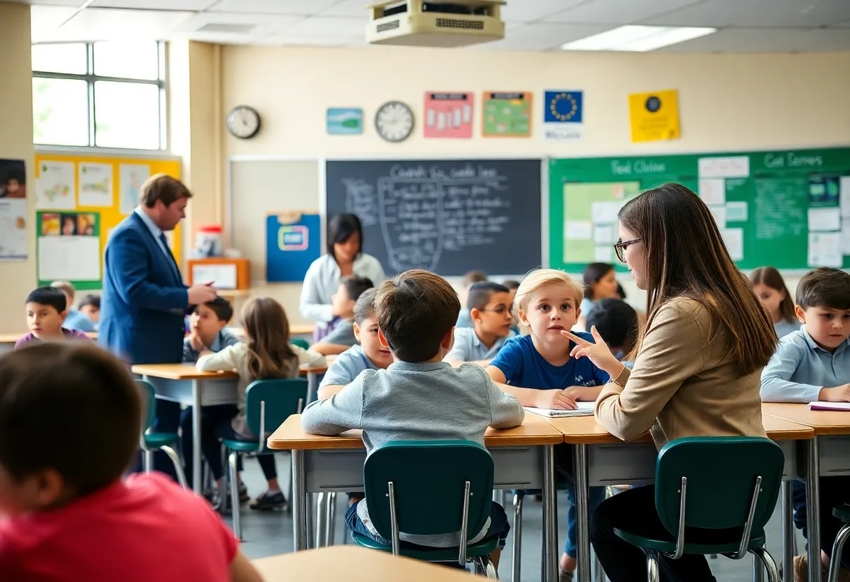 Students and teachers working together in a safe classroom environment