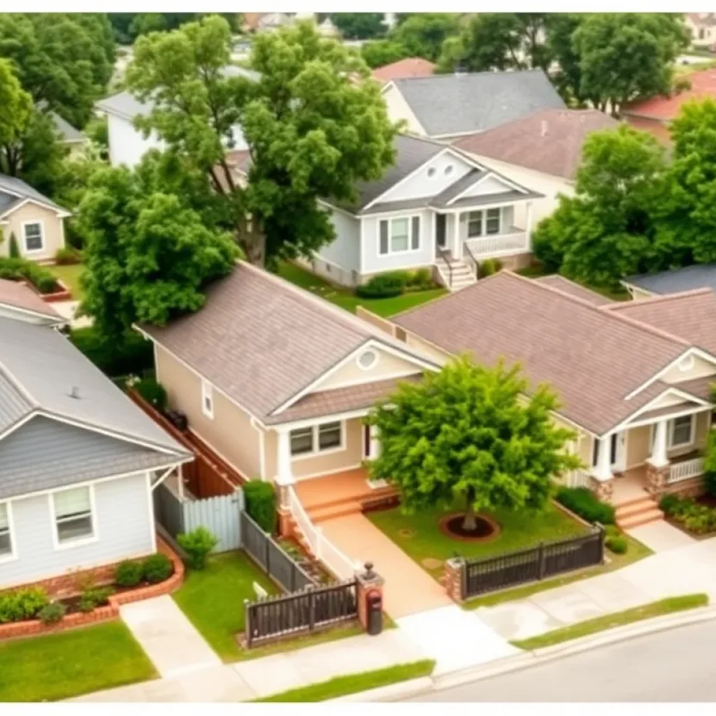 A view of short-term rental properties in a Houston neighborhood