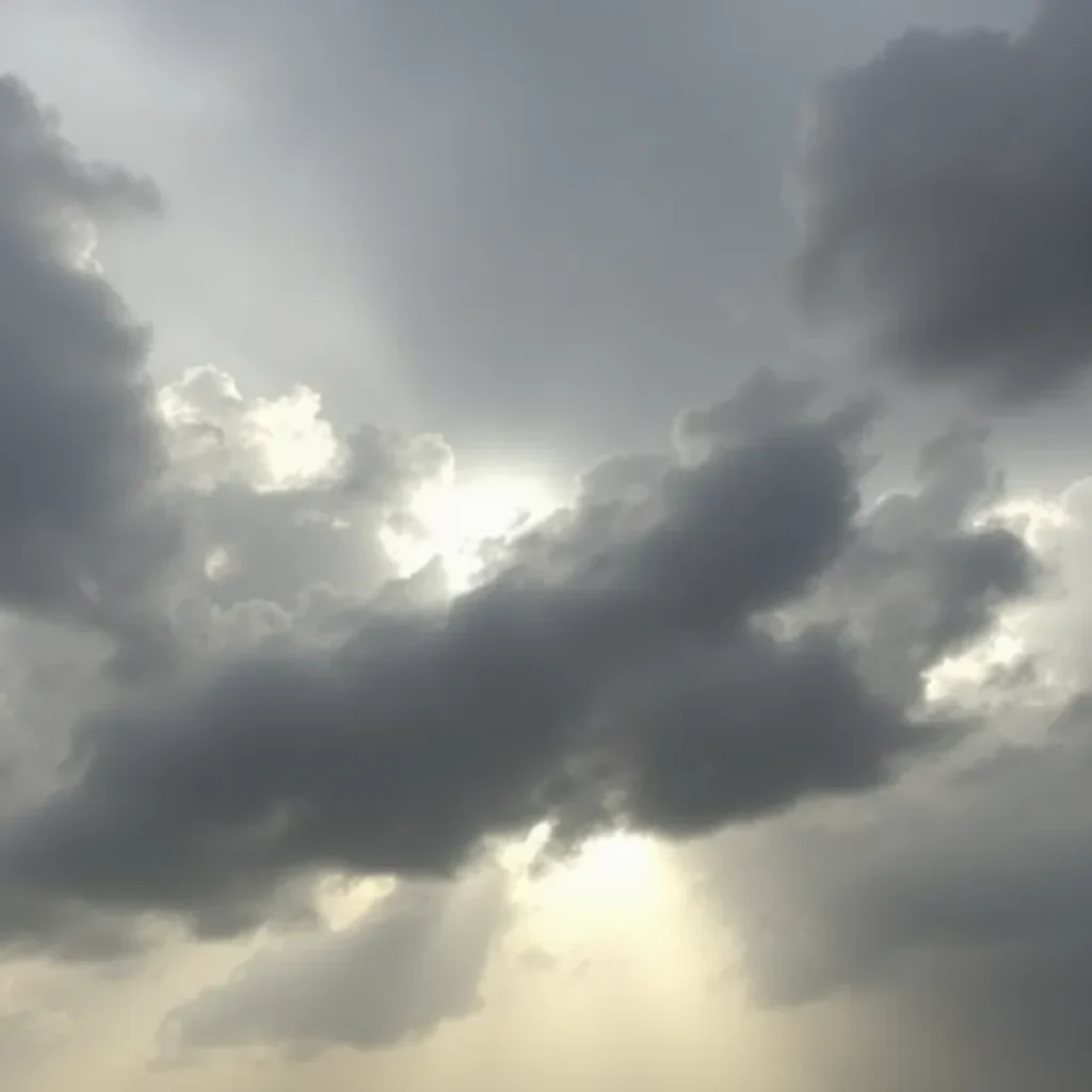 Cloudy Houston skyline with potential rain clouds