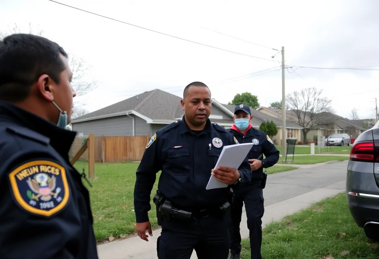 Immigration officers conducting welfare checks in a Houston neighborhood