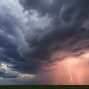 Stormy weather over Southeast Texas