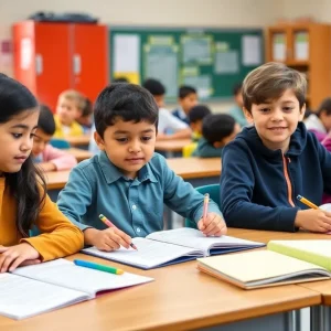 Classroom engaging students in learning activities illustrating school accountability.