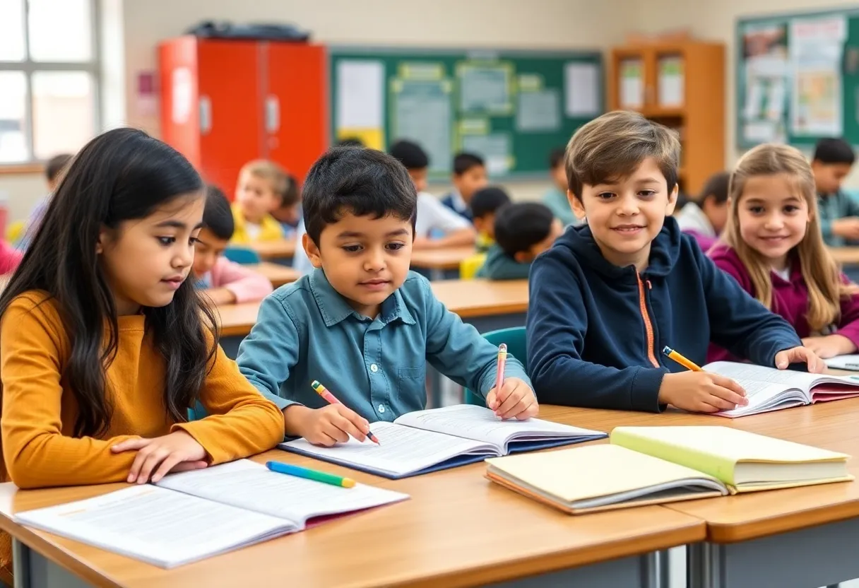 Classroom engaging students in learning activities illustrating school accountability.