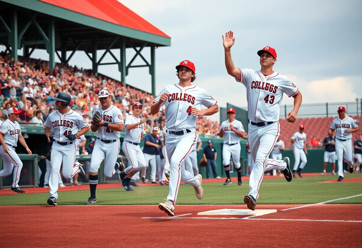 Arizona Wildcats baseball team in action during a game