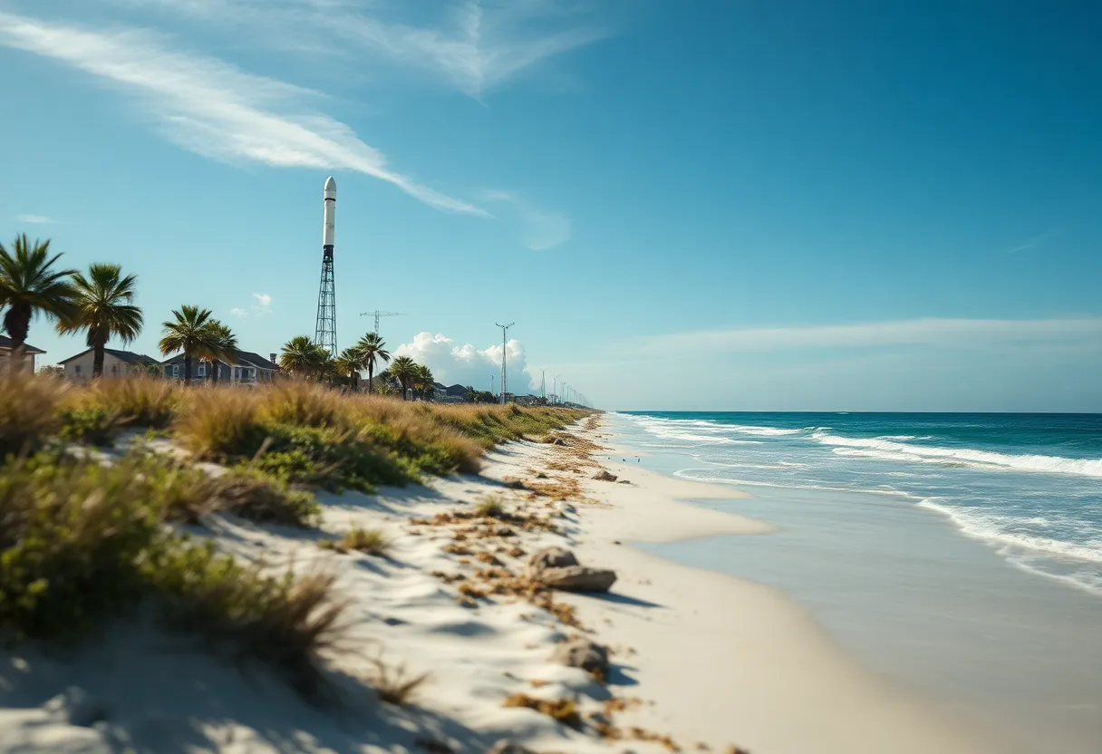 Boca Chica Beach and SpaceX Rocket