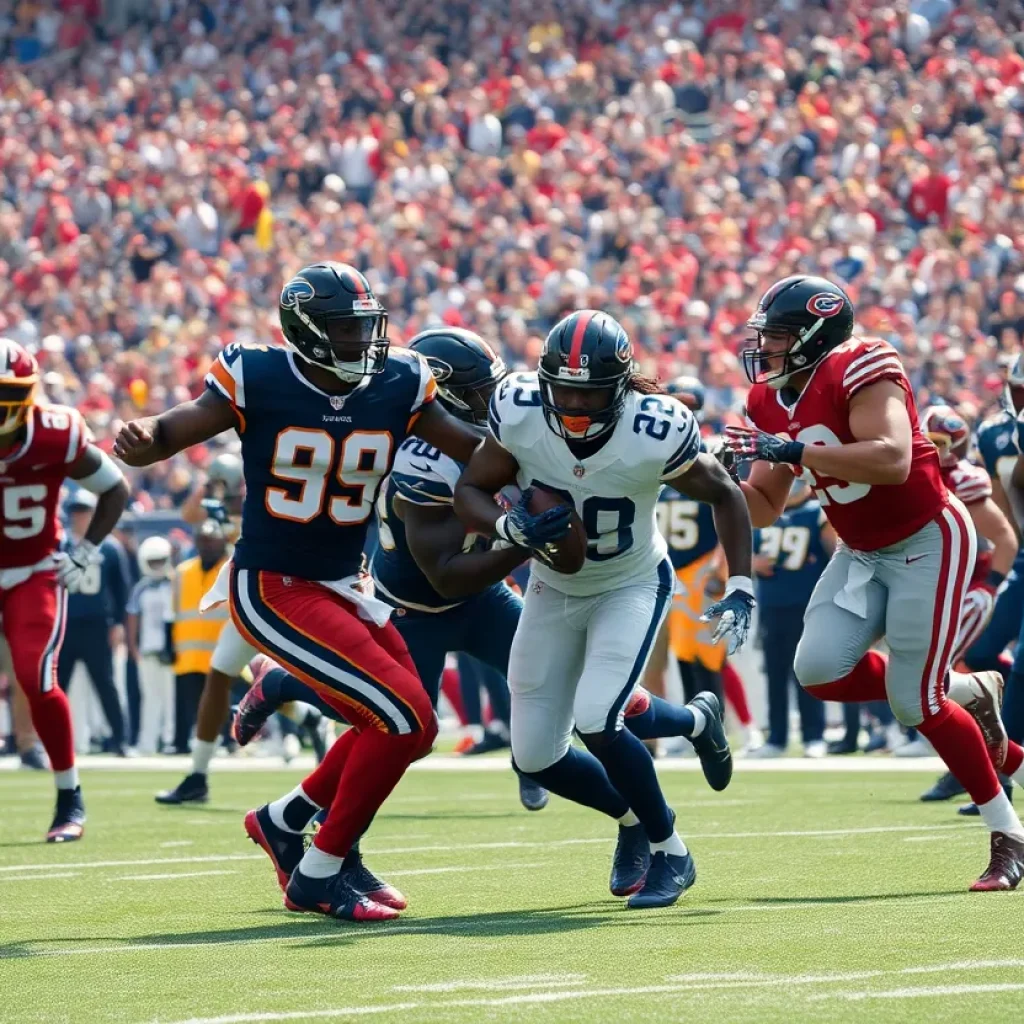 Colts and Texans players competing on the field