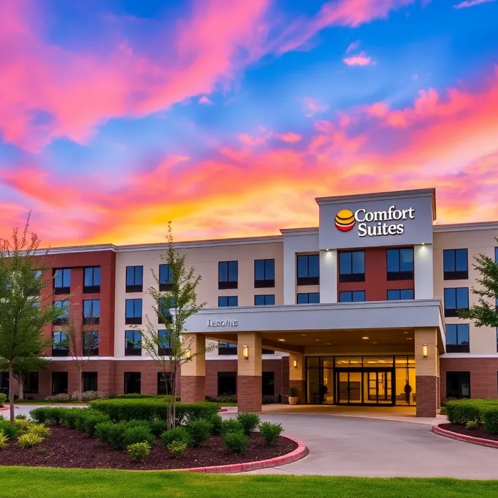 Exterior view of Comfort Suites hotel near Texas Medical Center