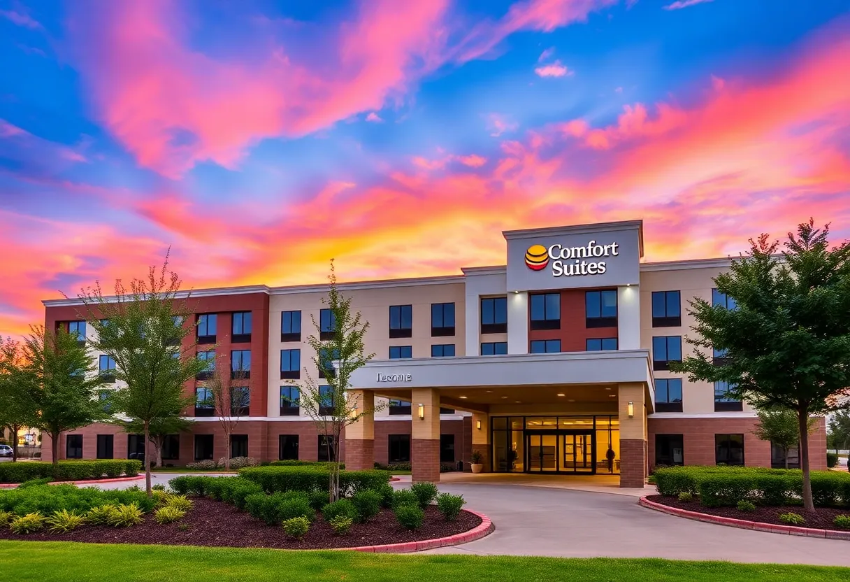 Exterior view of Comfort Suites hotel near Texas Medical Center