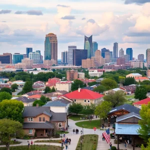 Beautiful view of Fort Worth skyline with modern buildings