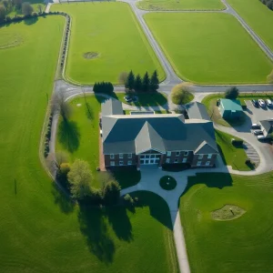 Aerial view of a school building in Fort Worth