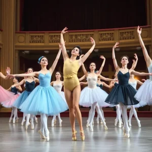 Dancers from Houston Ballet rehearsing a performance