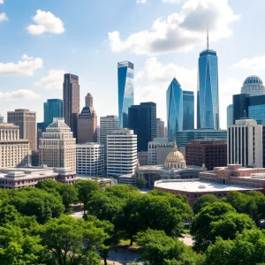 A panoramic view of Houston featuring its skyline and cultural landmarks.